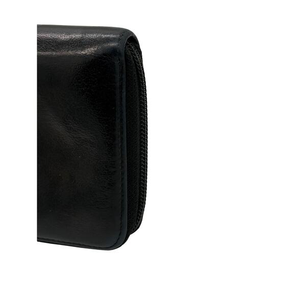 Chanel  Goatskin Camellia Embossed Zip Around Organizer Wallet Black*Beautiful - Picture 5 of 16